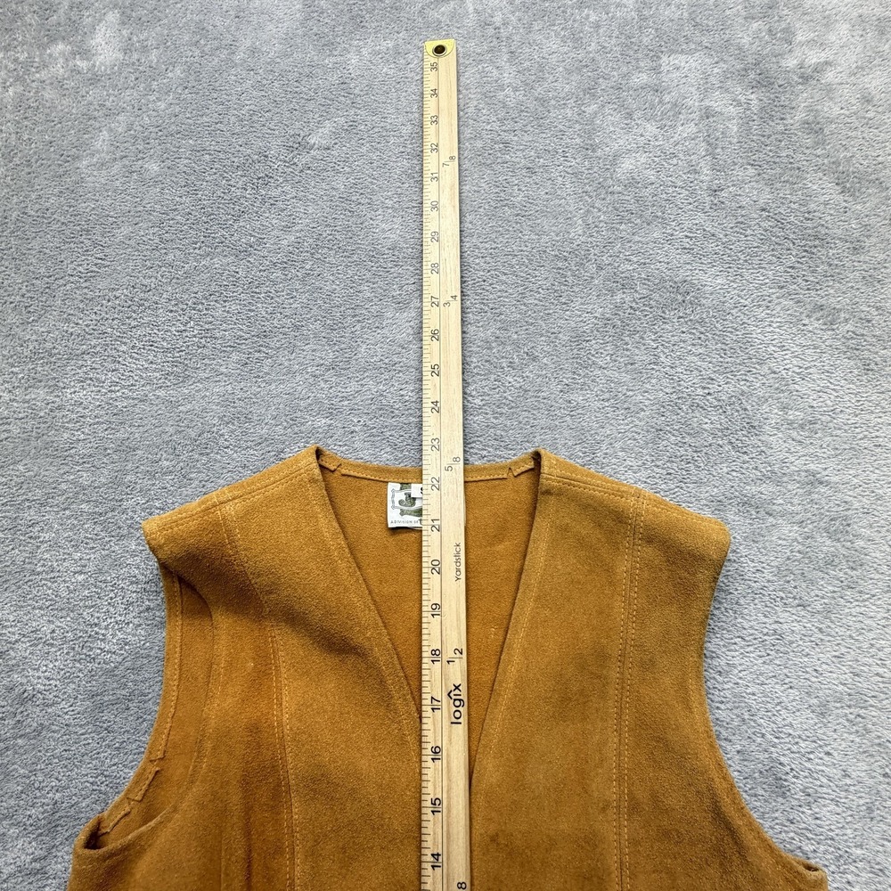 Vintage Jorgens Leather Design Vest Womens Small Brown Suede Unlined - Picture 8 of 15